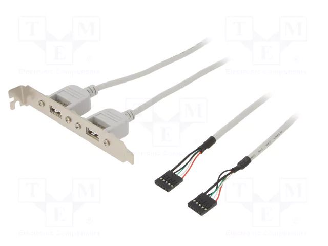 Adapter; brackets on slot; USB A socket x2,5pin pin header x2 BQ CABLE AK674.1