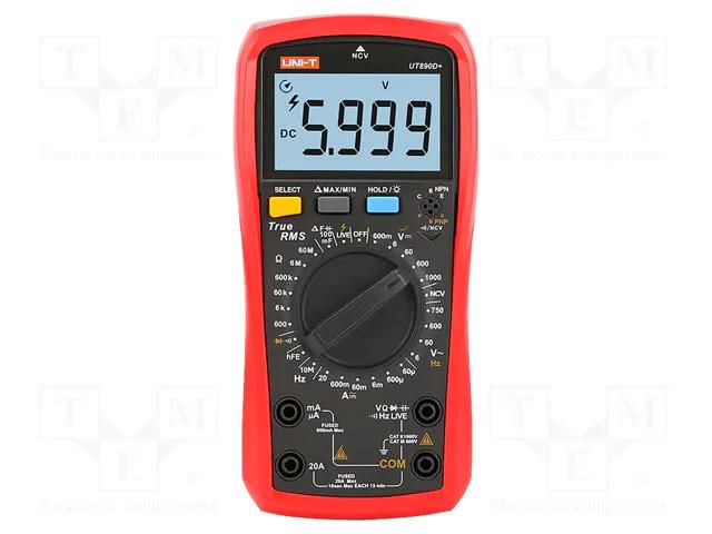 Digital multimeter; LCD; (6000); VDC: 600mV,6V,60V,600V,1kV UNI-T UT890D+