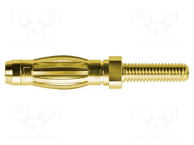 Connector: 4mm banana; plug; 32A; 33VAC; 70VDC; 27.5mm; gold-plated SCHÜTZINGER FK1199AU