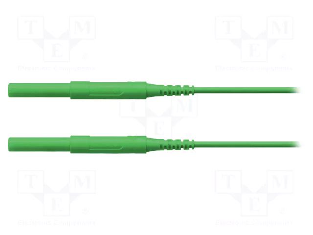 Test lead; 6kVDC; 6kVAC; 16A; banana plug 4mm,both sides; Len: 2m SCHÜTZINGER HSPL8568200-GN