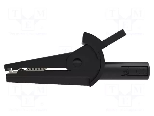 Crocodile clip; 10A; 600V; black; max.8mm; Plating: nickel plated SCHÜTZINGER SAK6716NI4-SW