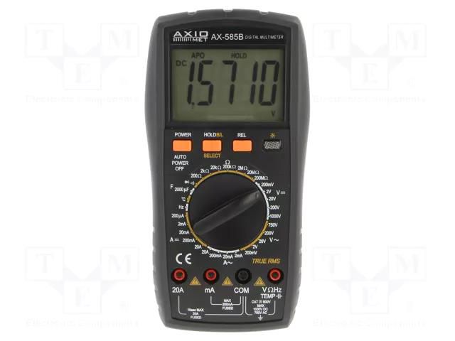 Digital multimeter; LCD; 4,5 digit (19999); 3x/s; True RMS AC AXIOMET AX-585B