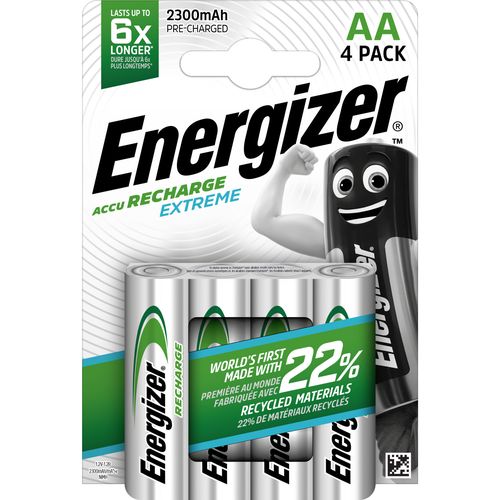 Laetav aku HR06 (AA) 1.2V 2300mAh Ni-Mh Extreme Energizer 4tk blister 4tk. HR6/2300/ENE-BL4 7638900416893