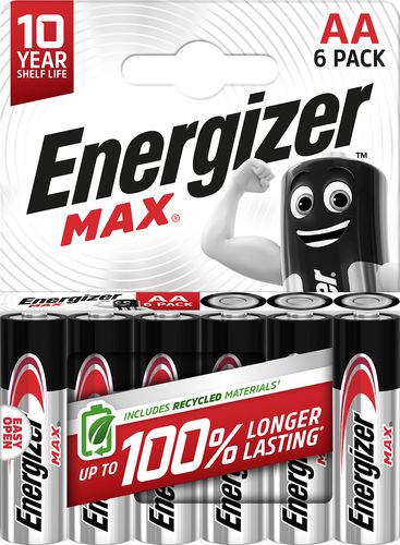 Leelispatarei LR6 (AA) 1.5V E91 2900mAh MAX Energizer 6tk blisteris LR6/ENE/MAX-BL6 7638900437706