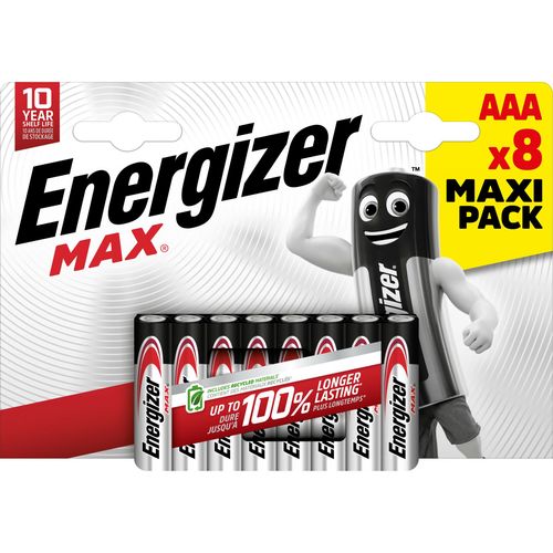 Leelispatarei LR03 (AAA) E92 1.5V 1200mAh MAX Energizer 8tk blisteris LR03/ENE/MAX-BL8 7638900437980