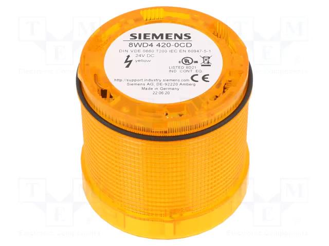 Module: light signaller; yellow; LED; 24VDC; 24VAC; IP65; 8WD44 SIEMENS 8WD4420-0CD