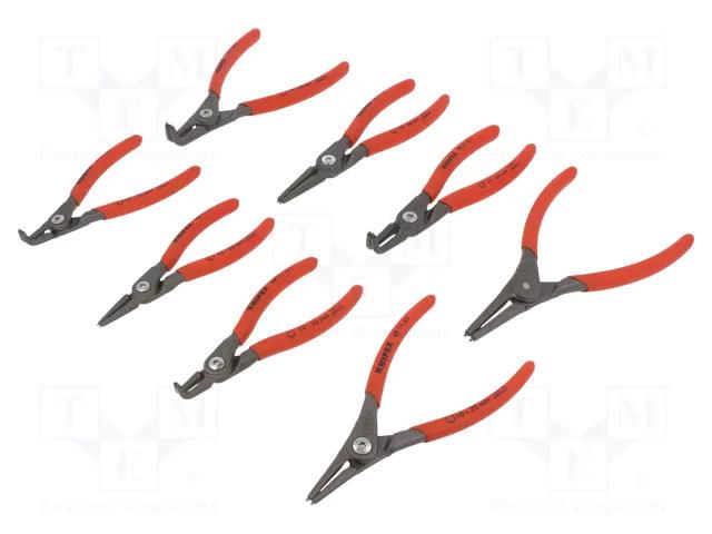 Kit: pliers; for circlip; Ring: internal,external; case; 8pcs. KNIPEX KNP.001958V02