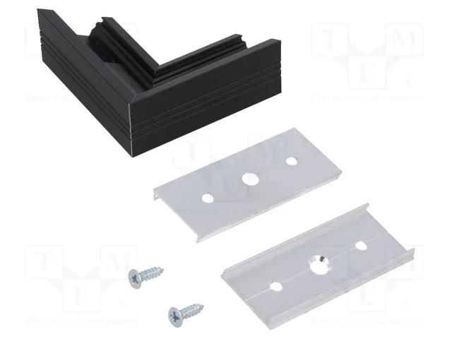 Connector 90°; black; aluminium; anodized; CORNER14 TOPMET TOP-A4990021