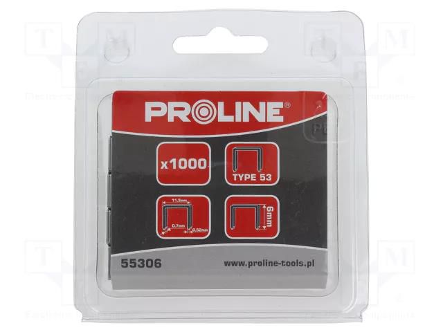 Staples; Width: 11.3mm; L: 6mm; 1000pcs. PROLINE PRE-55306