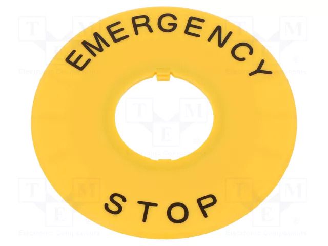 Warning plate; 22mm; Ømount.hole: 22mm; Ø: 60mm IDEC HWAV-27-Y