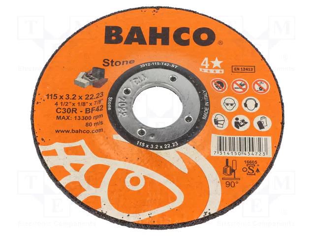 Cutting wheel; Ø: 115mm; Øhole: 22.23mm; Disc thick: 3.2mm BAHCO SA.3912-115-T42-ST