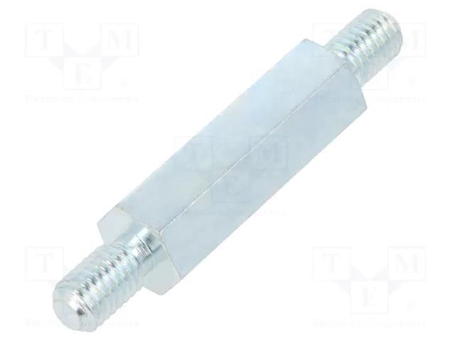 Screwed spacer sleeve; 40mm; Ext.thread: M8; hexagonal; steel DREMEC TMM-M8X40/DR4213