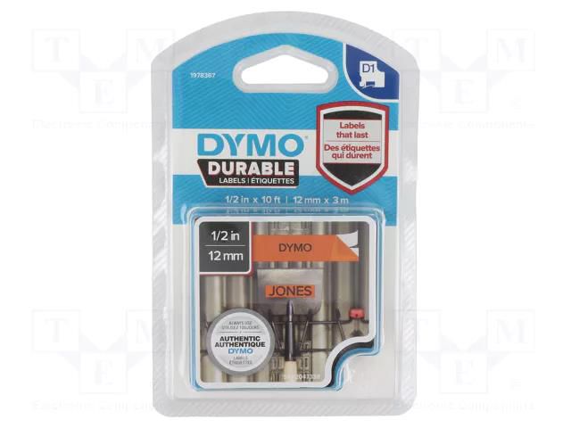 Tape; 12mm; 3m; orange; Character colour: black DYMO DYMO.1978367