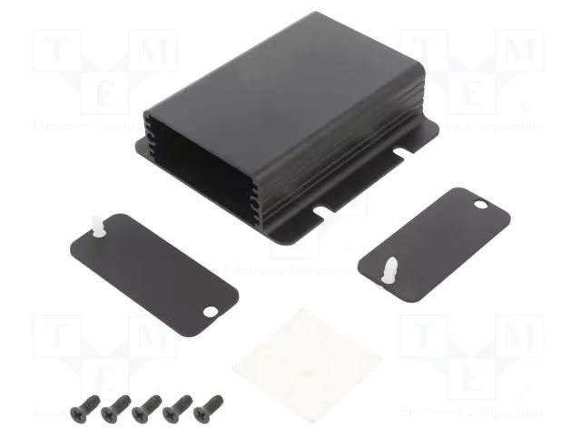 Enclosure: with panel; with fixing lugs; 1455F; X: 54mm; Y: 80mm HAMMOND HM-1455CF801BK