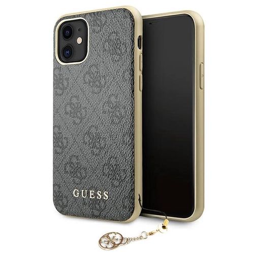 Guess GUHCN61GF4GGR iPhone 11 6.1&quot; / Xr grey/gray hard case 4G Charms Collection, Guess 3666339016333 3666339016333