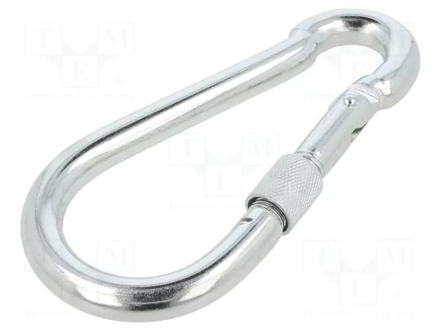 Carabiner; steel; for rope; L: 140mm; zinc; 12mm; with protection DROMET D-KSZ12140