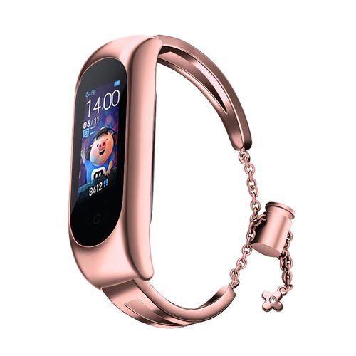 Metal bracelet for Xiaomi Mi Band 3 / 4 / 5 / 6 band strap - pink, Hurtel 9145576225561 9145576225561