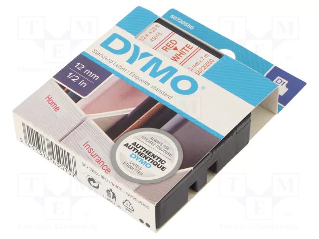 Tape; 12mm; 7m; white; Character colour: red DYMO DYMO.S0720550