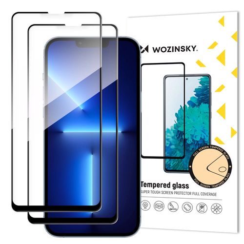 Wozinsky Set of 2x Super Durable Full Glue Tempered Glass for the Entire Screen with Frame Case Friendly iPhone 16e, iPhone 14, iPhone 13 Pro / iPhone 13 Black, Wozinsky 5907769310416 5907769310416
