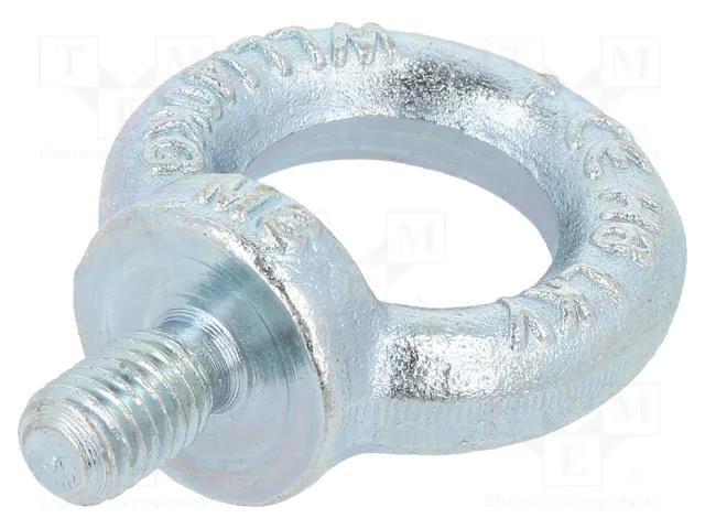 Lifting eye bolt; M8x13; Head: eye; steel; zinc; DIN 580; Ø: 20mm ELESA+GANTER DIN580-M8-ST