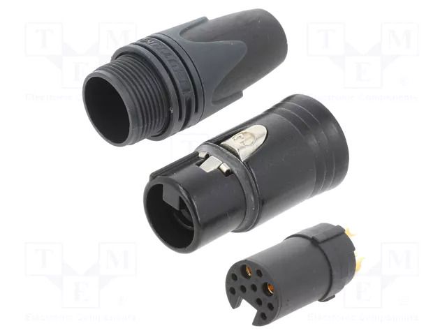 Connector: XLR; plug; female; XX-14; 3A,16A; PIN: 10(2+8); straight NEUTRIK NTR-NC10FXX-14-B
