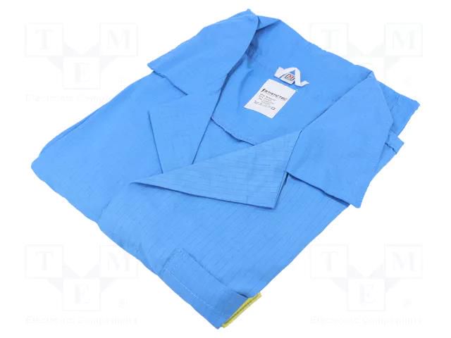 Coat; ESD; XXL (unisex); cotton,polyester,carbon fiber; blue STATICTEC PRT-STC1206
