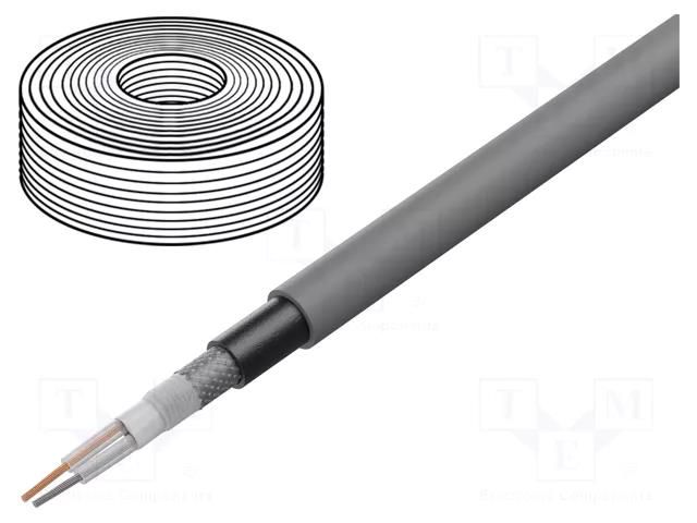 Wire: microphone cable; 2x0.35mm2; black; OFC; -30÷75°C; PE TASKER TAS-C128-BK/PE