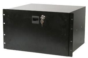 RACK DRAWER W/ LOCK, 6U, STEEL, BLACK 555-15454.