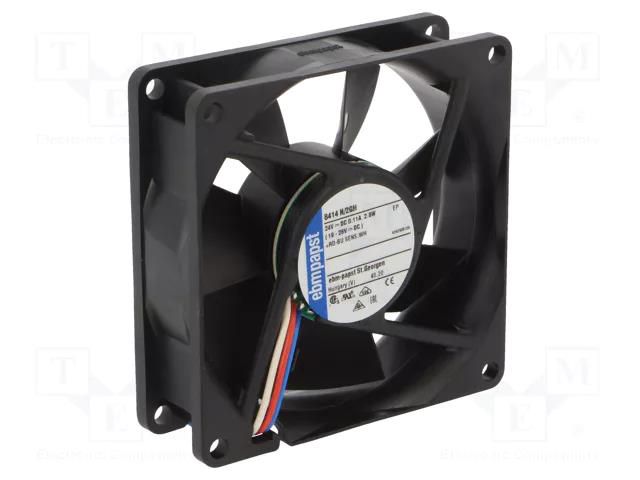 Fan: DC; axial; 24VDC; 80x80x25mm; 69m3/h; 32dBA; slide; 3100rpm EBM-PAPST 8414N/2GH