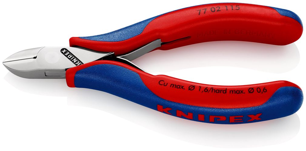 KNIPEX 77 02 115 Electronics Diagonal Cutter with box joint with multicomponent handles 115 mm 77 02 115 4003773039334