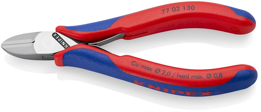 KNIPEX 77 02 130 Electronics Diagonal Cutter with box joint with multicomponent handles 130 mm 77 02 130 4003773039341