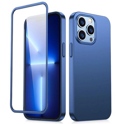 Joyroom 360 Full Case front and back cover for iPhone 13 Pro Max + tempered glass screen protector blue (JR-BP928 blue), Joyroom 6941237161635 6941237161635