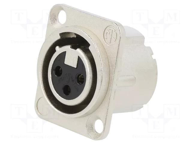Connector: XLR; socket; female; PIN: 3; straight; with push button NEUTRIK NTR-NC3FD-LX-0