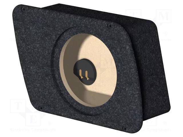 Car loudspeaker enclosure; MDF; black melange; 200mm; Opel; 8l BASSER OBGL.OPEL.06