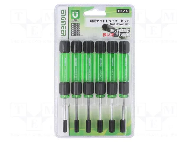 Kit: screwdrivers; 6-angles socket; Equipment: stand; 6pcs. ENGINEER FUT.DK-14