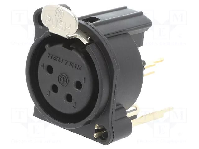 Connector: XLR; socket; female; PIN: 4; straight; with push button NEUTRIK NTR-NC4FAV