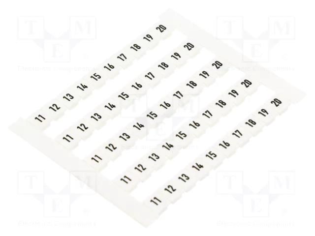 Marker; white; Width: 5mm; Marking: 11-20; horizontal WEIDMÜLLER DEK5-FWZ11-20