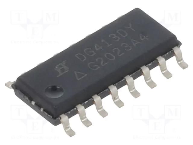 IC: analog switch; SPST-NO/NC; Ch: 4; SO16; 7÷22V,13÷44V; tube VISHAY DG413DY-E3