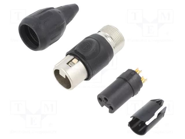 Connector: XLR; plug; female; TOP; 16A; PIN: 3; straight; for cable NEUTRIK NTR-NC3FX-TOP