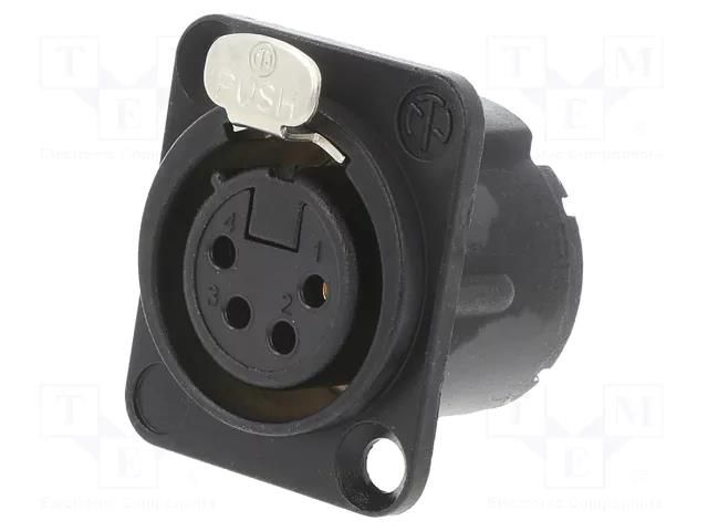 Connector: XLR; socket; female; PIN: 4; straight; with push button NEUTRIK NTR-NC4FD-LX-B