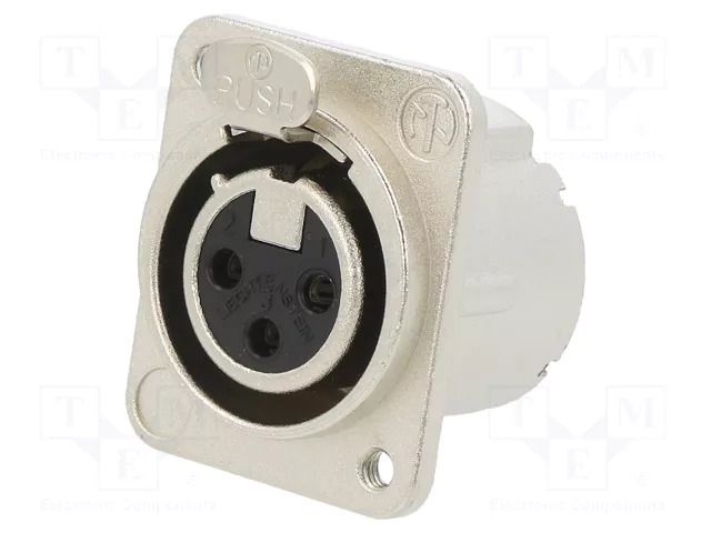Connector: XLR; socket; female; PIN: 3; straight; with push button NEUTRIK NTR-NC3FD-LX-M3