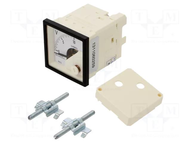 Voltmeter; on panel; VDC: 0÷10V; Class: 1.5; Umax: 600V; Length: 42mm LUMEL MA16N-A60600000A0