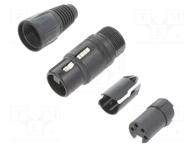 Connector: XLR; plug; female; X; PIN: 4; straight; for cable; 3.5÷8mm NEUTRIK NTR-NC4FX-BAG