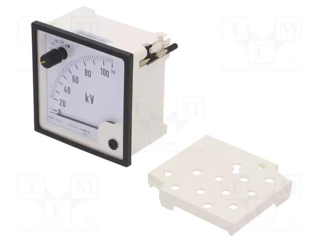 Voltmeter; on panel; VAC: 0÷110kV; Class: 1.5; True RMS; Umax: 300V LUMEL EP29-NC7250000