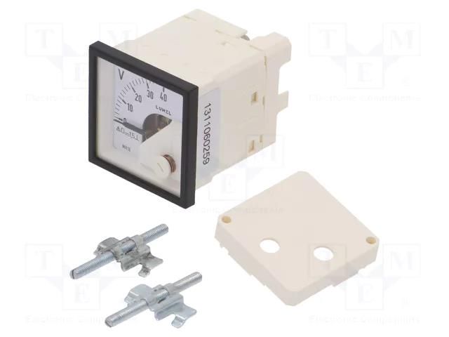 Voltmeter; on panel; VDC: 0÷40V; Class: 1.5; Umax: 600V; Length: 42mm LUMEL MA16N-A60900000A0