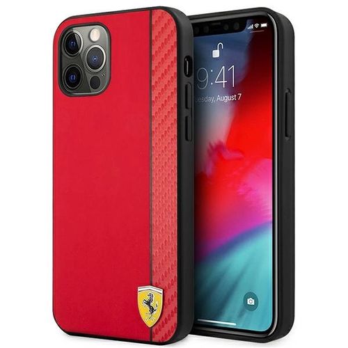 Ferrari FESAXHCP12LRE iPhone 12 Pro Max 6.7&quot; red/red hardcase On Track Carbon Stripe, Ferrari 3700740499382 3700740499382