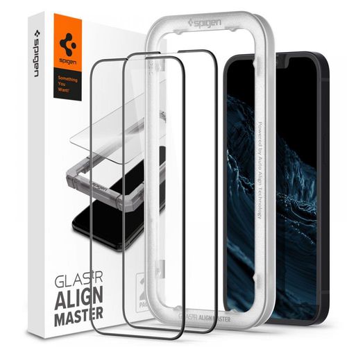 Spigen ALM Glass FC Tempered Glass for iPhone 13 / 13 Pro / 14 - Black 2 pcs., Spigen 8809811851243 8809811851243