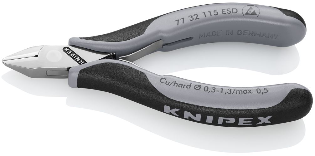 KNIPEX 77 32 115 ESD Electronics Diagonal Cutters ESD with box joint with multi-component handles 115 mm 77 32 115 ESD 4003773025122