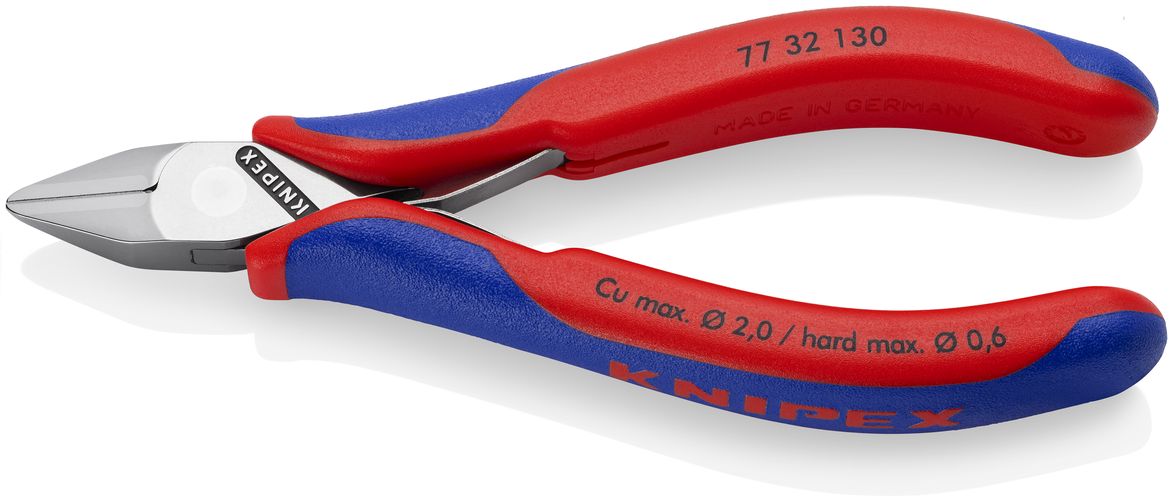 KNIPEX 77 32 130 Electronics Diagonal Cutter with box joint with multi-component handles 130 mm 77 32 130 4003773089186