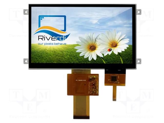 Display: TFT; 7"; 800x480; Illumin: LED; Dim: 165.6x100.6x7.69mm Riverdi SM-RVT7.0ATFWC00